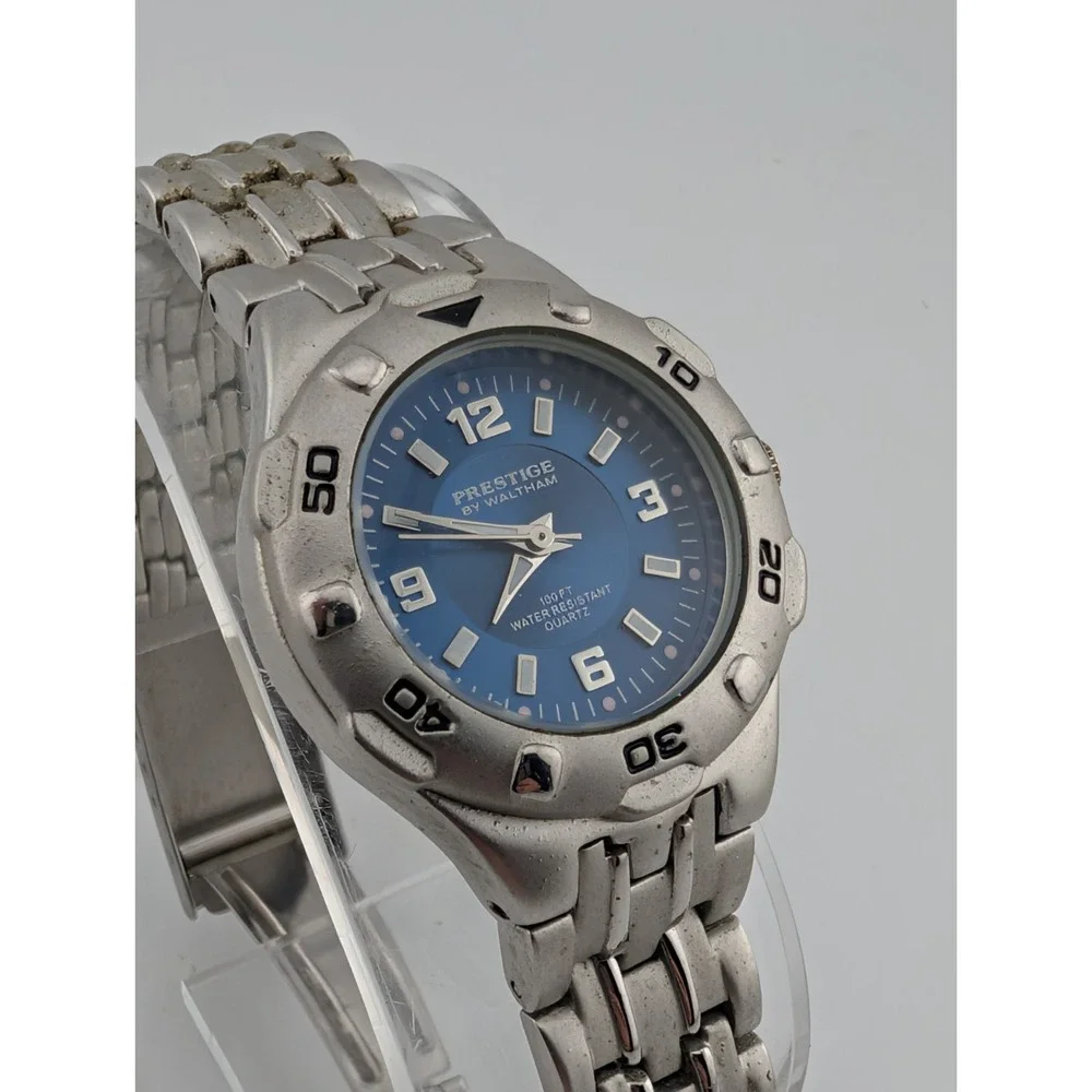 Prestige by Waltham Watch Women 29mm Case Blue Dial Silver 7
